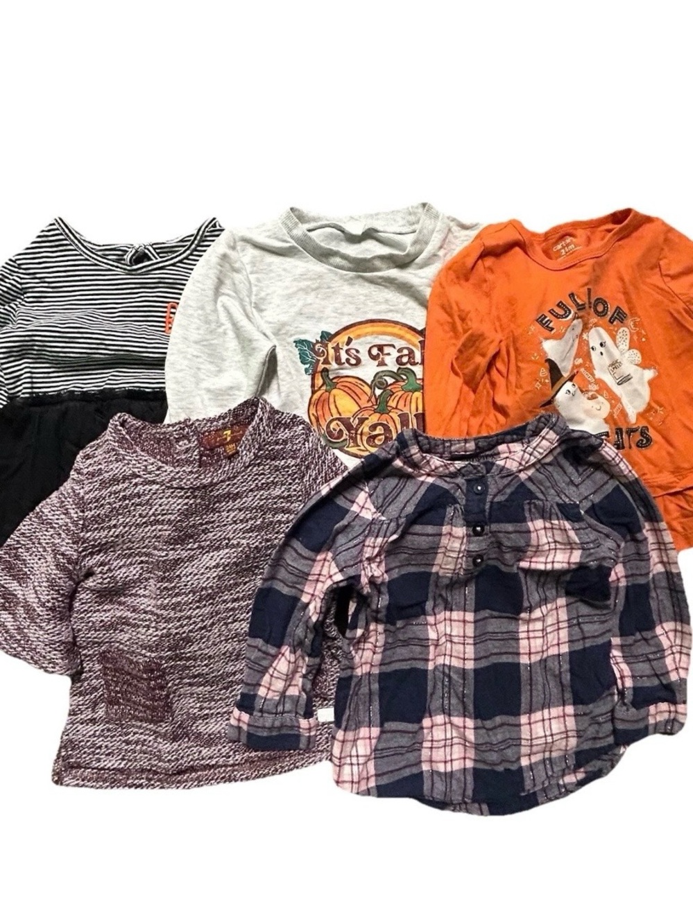 Toddler Girl Fall Tops Halloween Flannel Ghosts Size 18-24 Months